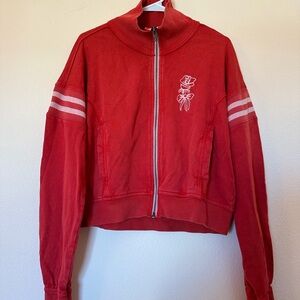 Free People NWT Red “School of Dance” Zip Up Jacket